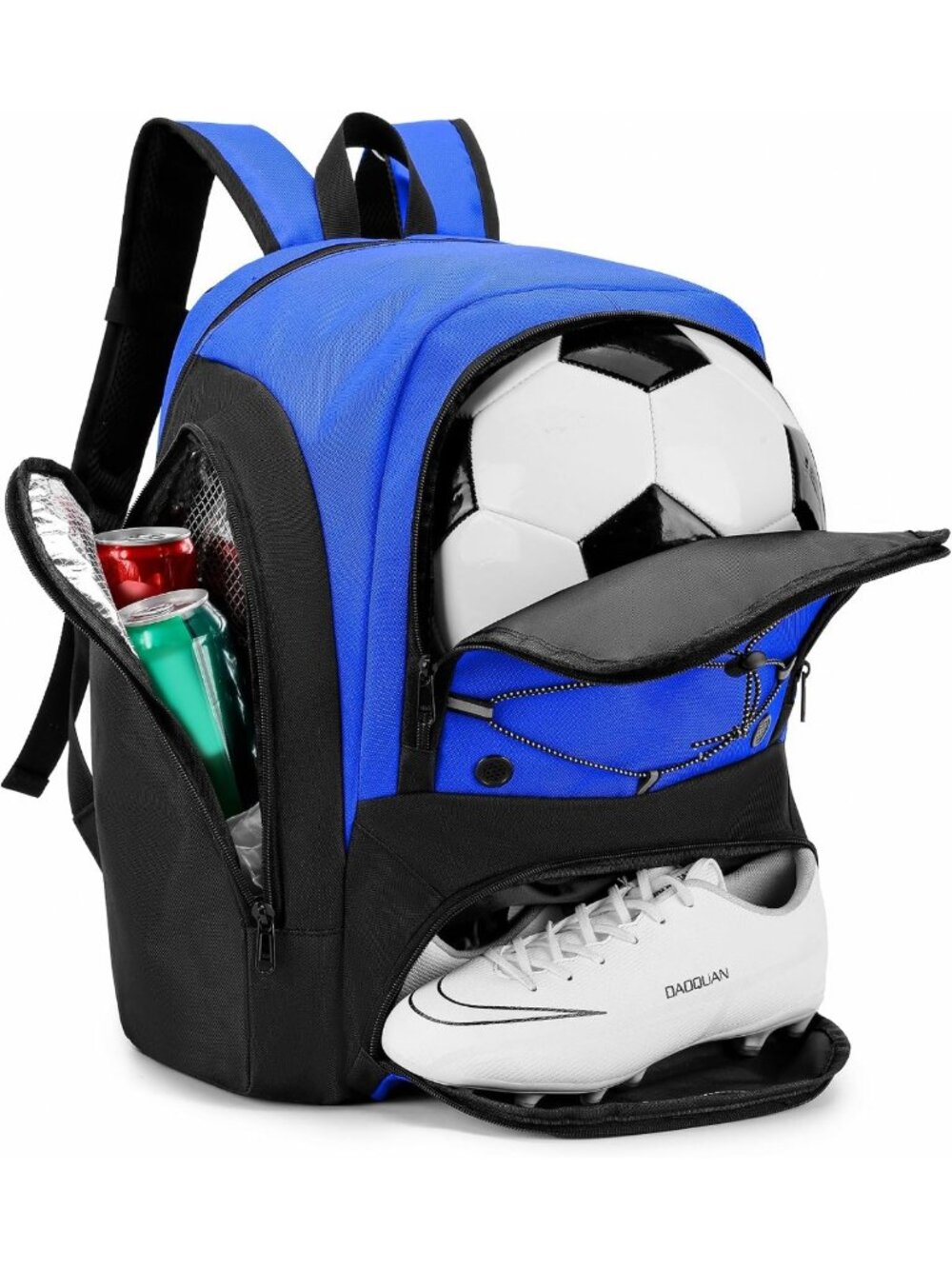 Youth Soccer Backpack with Ball Holder, Insulated Shoe Compartment, Sports Bag